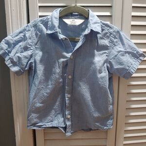 H&M Light Blue Boys Short-Sleeve Button-Down Shirt Size 3t